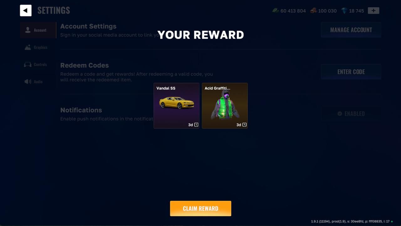 Code de récompense Flex City saisi et utilisé